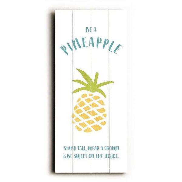 One Bella Casa One Bella Casa 82813PW1216 12 x 16 in. Be a Pineapple Planked Wood Wall Decor; White 82813PW1216
